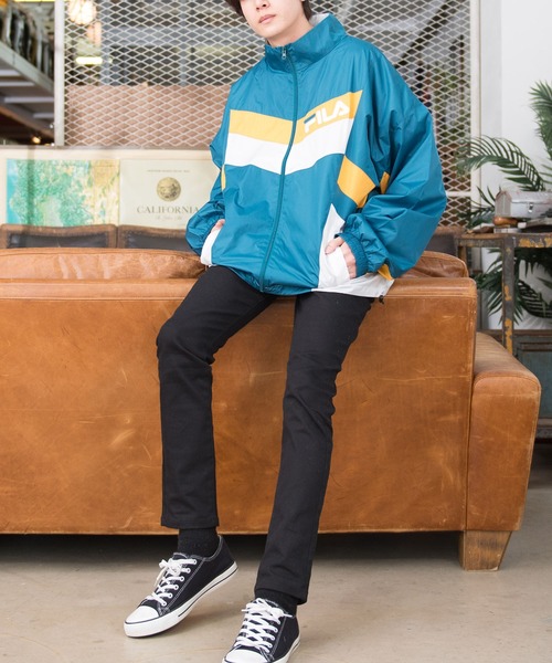 FILA（フィラ）の「【FILA/フィラ】ブランド ロゴ オーバーサイズ 切替 スタンドジャケット ジャンパー（ナイロンジャケット・メンズ・ブラック/ネイビー/ブルー系その他3/ブルー/スミクロ/カーキ・LL/M/L）」の6枚目の写真