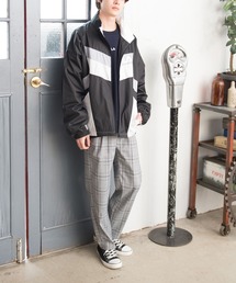 【FILA/フィラ】ブランド ロゴ オーバーサイズ 切替 スタンドジャケット ジャンパー