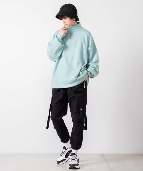 WEGO(ウィゴー)の「WEGO/ドローストリングルーズハーフジップビッグシルエットプルオーバー(スウェット・メンズ・ホワイト/ブラック/グリーン系その他・LARGE/MEDIUM)」の22枚目の写真