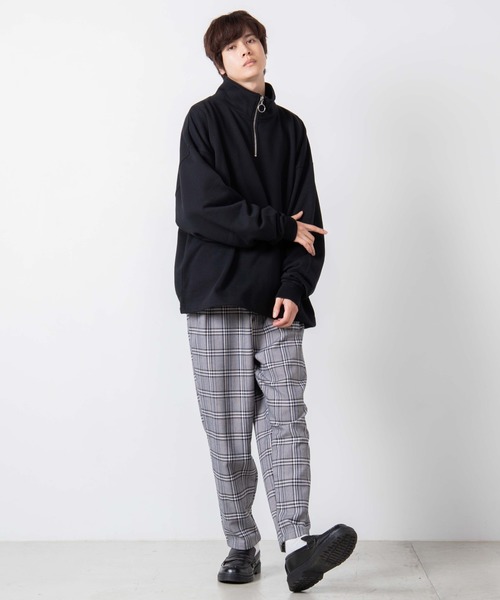 WEGO(ウィゴー)の「WEGO/ドローストリングルーズハーフジップビッグシルエットプルオーバー(スウェット・メンズ・ホワイト/ブラック/グリーン系その他・LARGE/MEDIUM)」の8枚目の写真