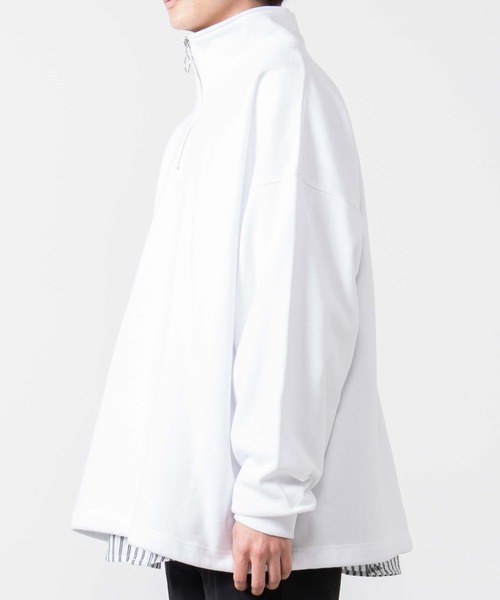 WEGO(ウィゴー)の「WEGO/ドローストリングルーズハーフジップビッグシルエットプルオーバー(スウェット・メンズ・ホワイト/ブラック/グリーン系その他・LARGE/MEDIUM)」の11枚目の写真