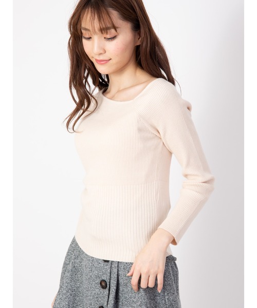 CECIL McBEE（セシルマクビー）の「アシメネックリブニット（ニット 