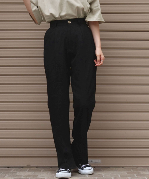 tiptop(ティップトップ)の「【web限定アイテム】センタープレスパンツ(スラックス・レディース・ブラウン/サックスブルー/ピンク/ライトグリーン/ブラック/アイボリー/グリーン/A/B・FREE)」の13枚目の写真