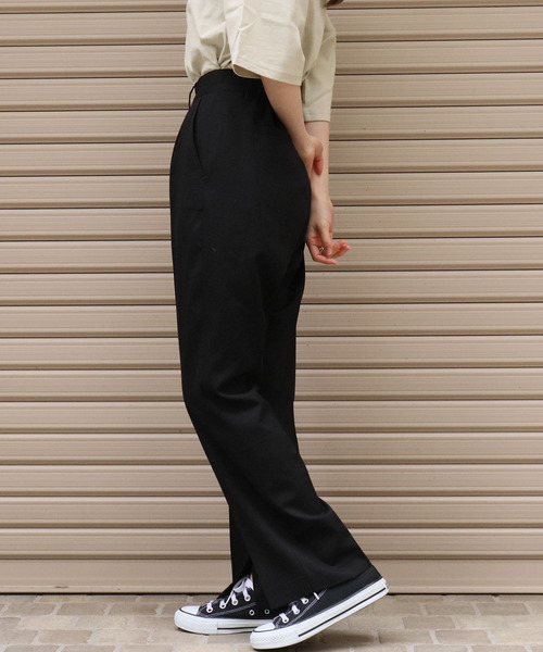 tiptop(ティップトップ)の「【web限定アイテム】センタープレスパンツ(スラックス・レディース・ブラウン/サックスブルー/ピンク/ライトグリーン/ブラック/アイボリー/グリーン/A/B・FREE)」の14枚目の写真