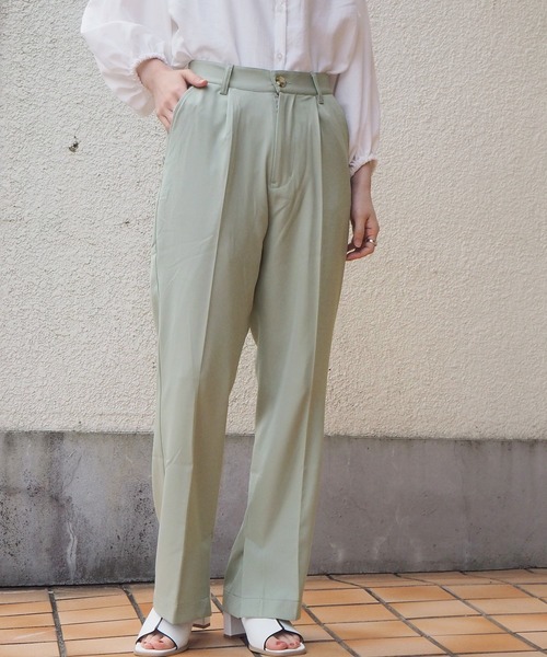 tiptop(ティップトップ)の「【web限定アイテム】センタープレスパンツ(スラックス・レディース・ブラウン/サックスブルー/ピンク/ライトグリーン/ブラック/アイボリー/グリーン/A/B・FREE)」の20枚目の写真