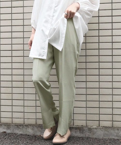 tiptop(ティップトップ)の「【web限定アイテム】センタープレスパンツ(スラックス・レディース・ブラウン/サックスブルー/ピンク/ライトグリーン/ブラック/アイボリー/グリーン/A/B・FREE)」の19枚目の写真