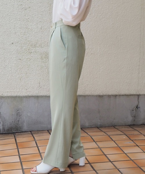tiptop(ティップトップ)の「【web限定アイテム】センタープレスパンツ(スラックス・レディース・ブラウン/サックスブルー/ピンク/ライトグリーン/ブラック/アイボリー/グリーン/A/B・FREE)」の18枚目の写真