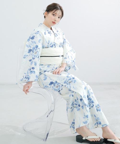 Dita（ディータ）の「1人で着られる浴衣5点セット 和歌山染工日本染め（ゆかた・しわへこ帯・下駄・着付け本・腰ひも）【K】（浴衣・レディース・その他6/その他14/その他5/その他12/その他2/その他4/その他11/その他9/その他1/その他10/その他3/その他7/その他8/その他13/その他15/その他16/その他17/その他20/その他21/その他19/その他18・FREE）」の18枚目の写真