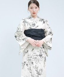 Dita（ディータ）の「1人で着られる浴衣5点セット 和歌山染工日本染め（ゆかた・しわへこ帯・下駄・着付け本・腰ひも）【K】（浴衣）」