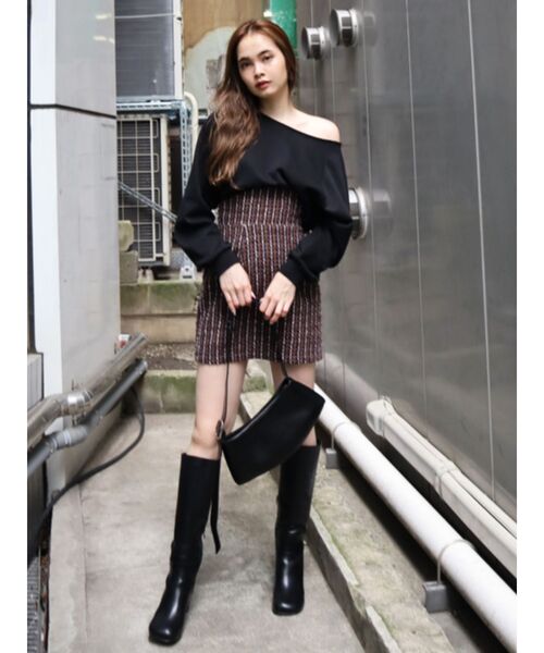 EMODA（エモダ）の「マークウエストショートプルオーバー（Tシャツ/カットソー・レディース・ブラック/パープル/グレー/カーキ・FREE）」の20枚目の写真