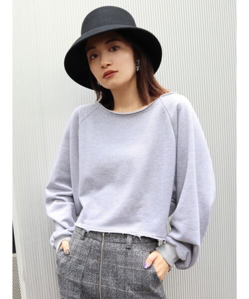 EMODA（エモダ）の「マークウエストショートプルオーバー（Tシャツ/カットソー・レディース・ブラック/パープル/グレー/カーキ・FREE）」の19枚目の写真