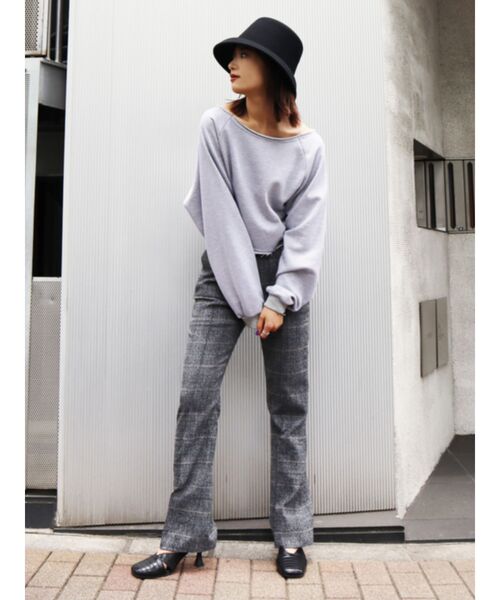 EMODA（エモダ）の「マークウエストショートプルオーバー（Tシャツ/カットソー・レディース・ブラック/パープル/グレー/カーキ・FREE）」の18枚目の写真