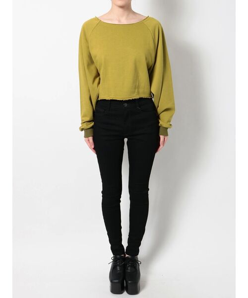 EMODA（エモダ）の「マークウエストショートプルオーバー（Tシャツ/カットソー・レディース・ブラック/パープル/グレー/カーキ・FREE）」の14枚目の写真