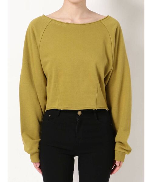 EMODA（エモダ）の「マークウエストショートプルオーバー（Tシャツ/カットソー・レディース・ブラック/パープル/グレー/カーキ・FREE）」の13枚目の写真