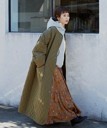 Libra Cue | 2020/AW キルティングロングコート(ノーカラーコート)