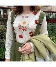 PINK HOUSE☆小花刺繍デニムラップジャンパースカート 紺小花刺繍デニム巻ジャンパースカート - ピンクハウス通販