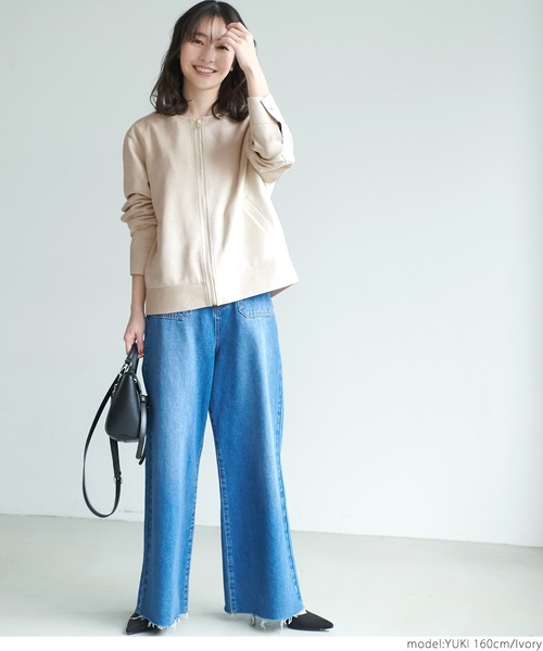 coca（coca）（コカ）の「フェイクスウェードノーカラージャケット（ノーカラージャケット・レディース・ベージュ/アイボリー・ONE SIZE）」の14枚目の写真