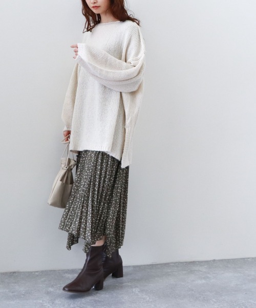 archives（アルシーヴ）の「フラワープリントイレヘムスカート（スカート・レディース・アイボリー/ブラウン/グリーン・MEDIUM）」の6枚目の写真