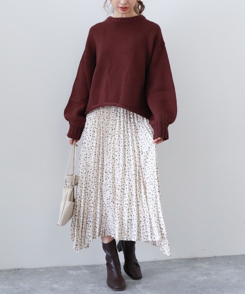 archives（アルシーヴ）の「フラワープリントイレヘムスカート（スカート・レディース・アイボリー/ブラウン/グリーン・MEDIUM）」の8枚目の写真