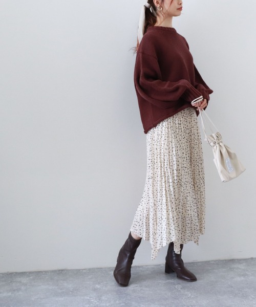 archives（アルシーヴ）の「フラワープリントイレヘムスカート（スカート・レディース・アイボリー/ブラウン/グリーン・MEDIUM）」の9枚目の写真