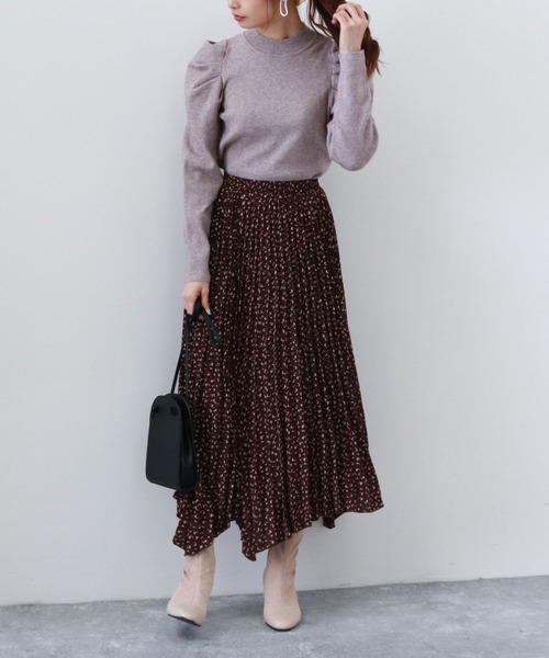 archives（アルシーヴ）の「フラワープリントイレヘムスカート（スカート・レディース・アイボリー/ブラウン/グリーン・MEDIUM）」の10枚目の写真