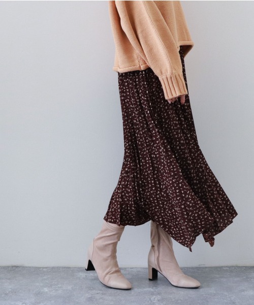 archives（アルシーヴ）の「フラワープリントイレヘムスカート（スカート・レディース・アイボリー/ブラウン/グリーン・MEDIUM）」の14枚目の写真