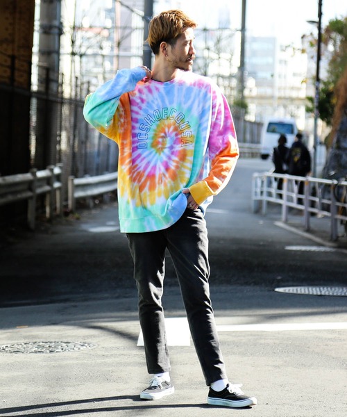 DC SHOES（ディーシーシューズ）の「21 FL BASIC TIEDYE C/DC スウェット トレーナー タイダイ（スウェット・メンズ・ブラック/マルチ・SMALL/MEDIUM/LARGE/X-LARGE）」の14枚目の写真