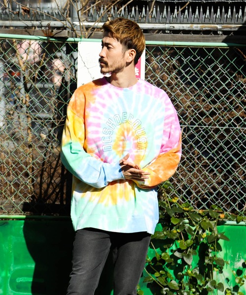DC SHOES（ディーシーシューズ）の「21 FL BASIC TIEDYE C/DC スウェット トレーナー タイダイ（スウェット・メンズ・ブラック/マルチ・SMALL/MEDIUM/LARGE/X-LARGE）」の16枚目の写真