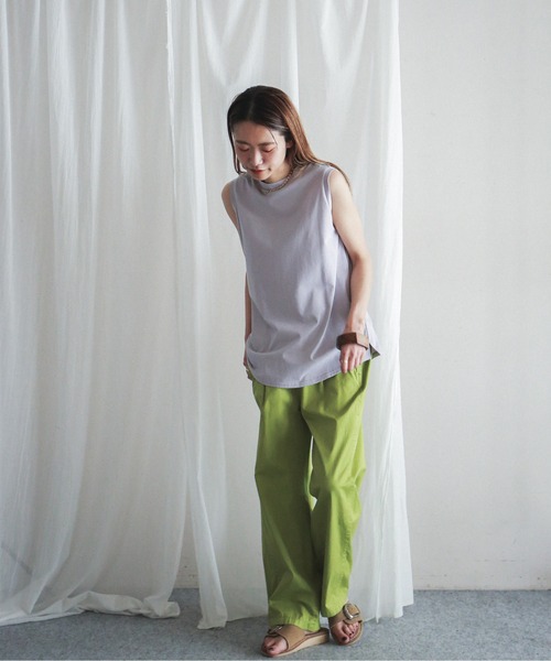 tシャツ ヴィンテージツイスト　モックネックタンク レディース FIL DE FER（フィルデフェール）の「ヴィンテージツイスト
