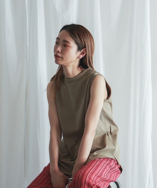 tシャツ ヴィンテージツイスト　モックネックタンク レディース FIL DE FER（フィルデフェール）の「ヴィンテージツイスト