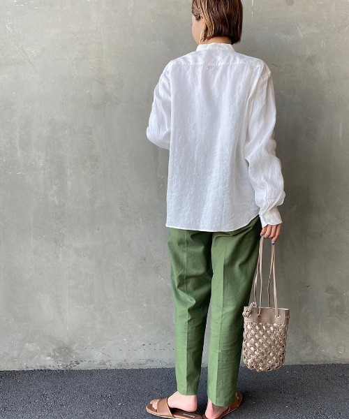ダントン danton バンドカラーシャツ リネン DANTON ダントン LINEN CLOTH BAND COLLAR L/S SHIRT リネン