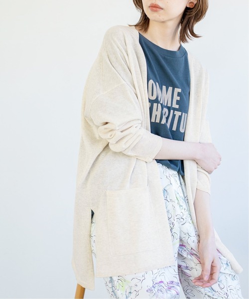 Iena イエナ のファッション コットンハイツイストルーズカーディガン ニット セーター