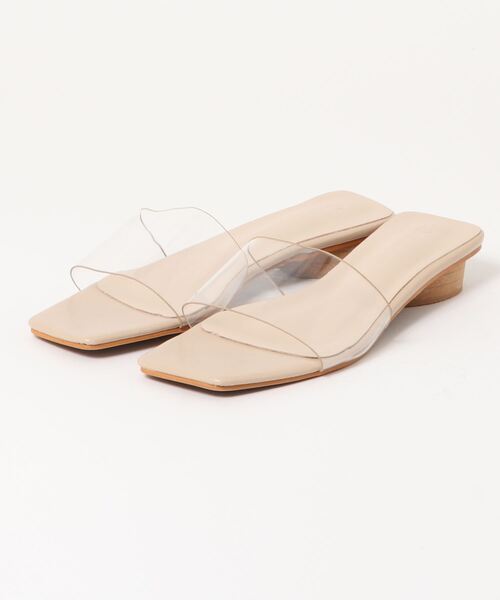 Riberry（リベリー）の「スクエアトゥクリアサンダル（サンダル・レディース・ベージュ/ブラウン/グリーン/アイボリー・MEDIUM/LARGE）」の12枚目の写真