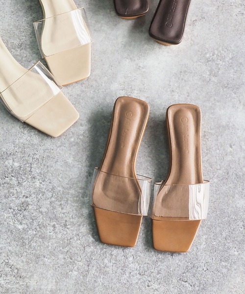 Riberry（リベリー）の「スクエアトゥクリアサンダル（サンダル・レディース・ベージュ/ブラウン/グリーン/アイボリー・MEDIUM/LARGE）」の19枚目の写真