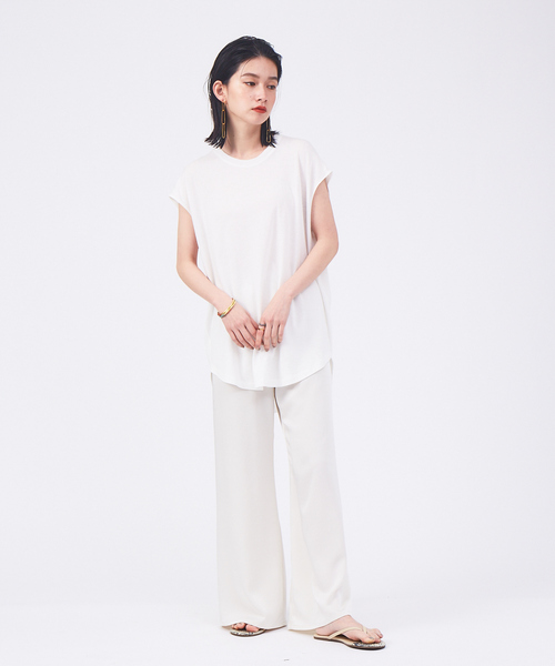 qualite（カリテ）の「リネンコットンカットソー（Tシャツ/カットソー・レディース・ライム/ホワイト/カーキ/ピンク/チャコールグレー・フリー）」の15枚目の写真