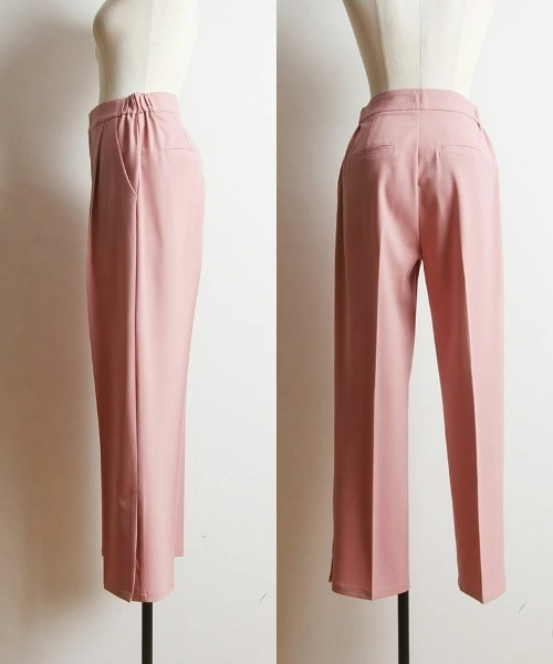 &. NOSTALGIA（アンドドットノスタルジア）の「サイドベンツ入りセンタープレスストレートパンツ（その他パンツ・レディース・ブラック/ピンク/オレンジ/ライトグリーン・FREE）」の12枚目の写真