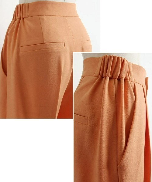 &. NOSTALGIA（アンドドットノスタルジア）の「サイドベンツ入りセンタープレスストレートパンツ（その他パンツ・レディース・ブラック/ピンク/オレンジ/ライトグリーン・FREE）」の9枚目の写真