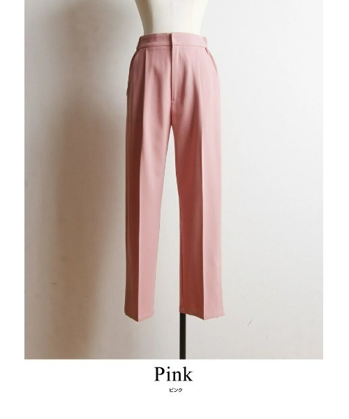 &. NOSTALGIA（アンドドットノスタルジア）の「サイドベンツ入りセンタープレスストレートパンツ（その他パンツ・レディース・ブラック/ピンク/オレンジ/ライトグリーン・FREE）」の7枚目の写真