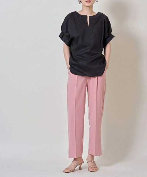 &. NOSTALGIA（アンドドットノスタルジア）の「サイドベンツ入りセンタープレスストレートパンツ（その他パンツ・レディース・ブラック/ピンク/オレンジ/ライトグリーン・FREE）」の22枚目の写真