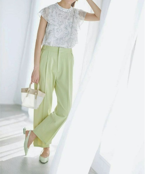 &. NOSTALGIA（アンドドットノスタルジア）の「サイドベンツ入りセンタープレスストレートパンツ（その他パンツ・レディース・ブラック/ピンク/オレンジ/ライトグリーン・FREE）」の19枚目の写真