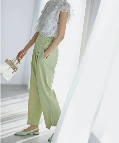 &. NOSTALGIA（アンドドットノスタルジア）の「サイドベンツ入りセンタープレスストレートパンツ（その他パンツ・レディース・ブラック/ピンク/オレンジ/ライトグリーン・FREE）」の18枚目の写真