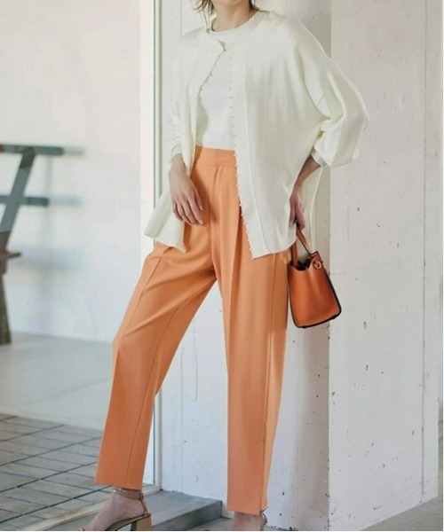 &. NOSTALGIA（アンドドットノスタルジア）の「サイドベンツ入りセンタープレスストレートパンツ（その他パンツ・レディース・ブラック/ピンク/オレンジ/ライトグリーン・FREE）」の16枚目の写真