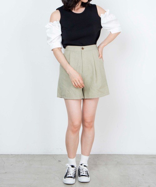 WEGO(ウィゴー)の「WEGO/パフスリーブオープンショルダープルオーバー(ニット/セーター・レディース・ホワイト/ブラック/ライトパープル・FREE)」の9枚目の写真