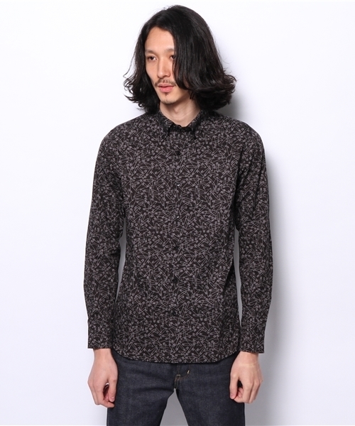 HYSTERIC GLAMOUR（ヒステリックグラマー）の「PIN総柄 ボタンダウンSH（シャツ/ブラウス・メンズ・ネイビー/ブラック系その他・MEDIUM/SMALL）」の4枚目の写真