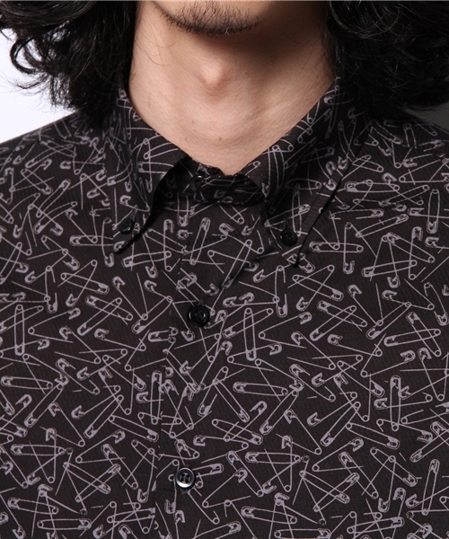 HYSTERIC GLAMOUR（ヒステリックグラマー）の「PIN総柄 ボタンダウンSH（シャツ/ブラウス・メンズ・ネイビー/ブラック系その他・MEDIUM/SMALL）」の7枚目の写真