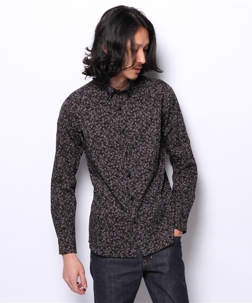 HYSTERIC GLAMOUR（ヒステリックグラマー）の「PIN総柄 ボタンダウンSH（シャツ/ブラウス・メンズ・ネイビー/ブラック系その他・MEDIUM/SMALL）」の3枚目の写真