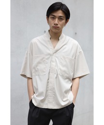 CREARE -LINO- | 【2021春夏】Vネックレイヤードカラー ビックポケットとろみシャツ(シャツ/ブラウス)