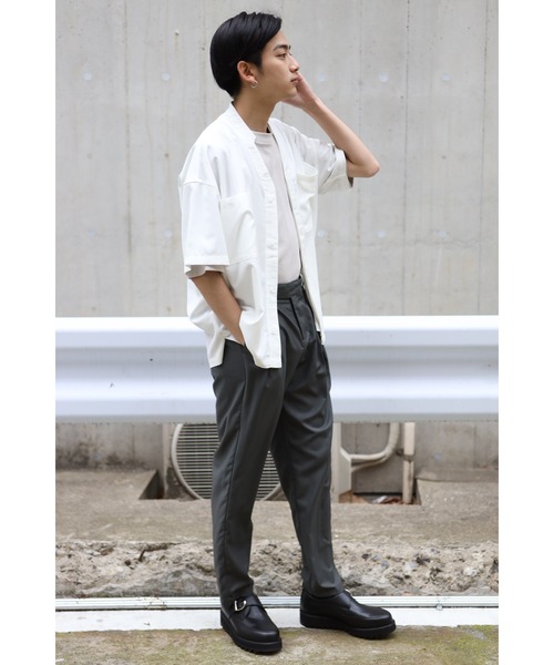 CREARE -LINO-（クレアーレリノ）の「Vネックレイヤードカラー ビックポケットとろみシャツ（シャツ/ブラウス・メンズ・ブラック/ブルー/ホワイト/ベージュ・L/M）」の21枚目の写真