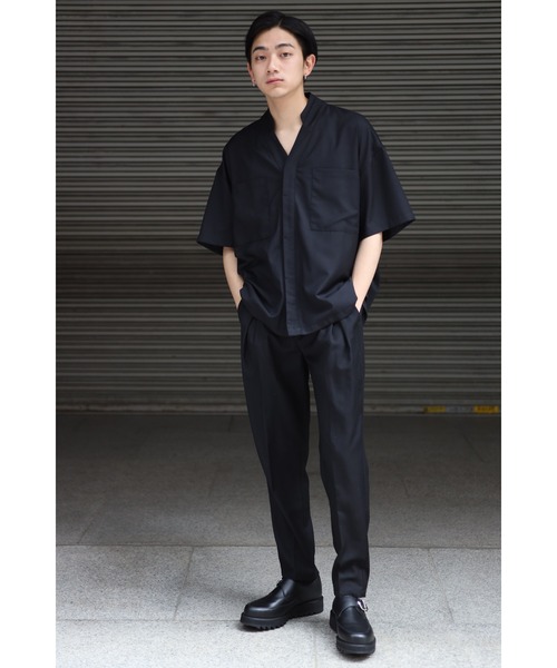 CREARE -LINO-（クレアーレリノ）の「Vネックレイヤードカラー ビックポケットとろみシャツ（シャツ/ブラウス・メンズ・ブラック/ブルー/ホワイト/ベージュ・L/M）」の22枚目の写真