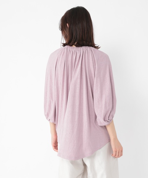 studio CLIP（スタディオクリップ）の「リネンレーヨンネックギャザープルオーバー（Tシャツ/カットソー・レディース・スモーク/ラベンダー/イエロー/アイボリー・FREE）」の21枚目の写真